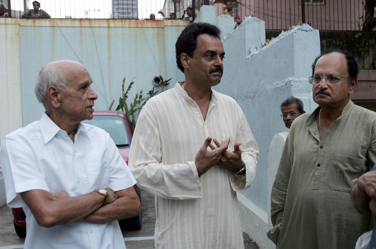 Bapu Nadkarni with fellow Mumbai and India stalwarts Dilip Vengsarkar and Ajit Wadekar, Mumbai, August 2, 2008