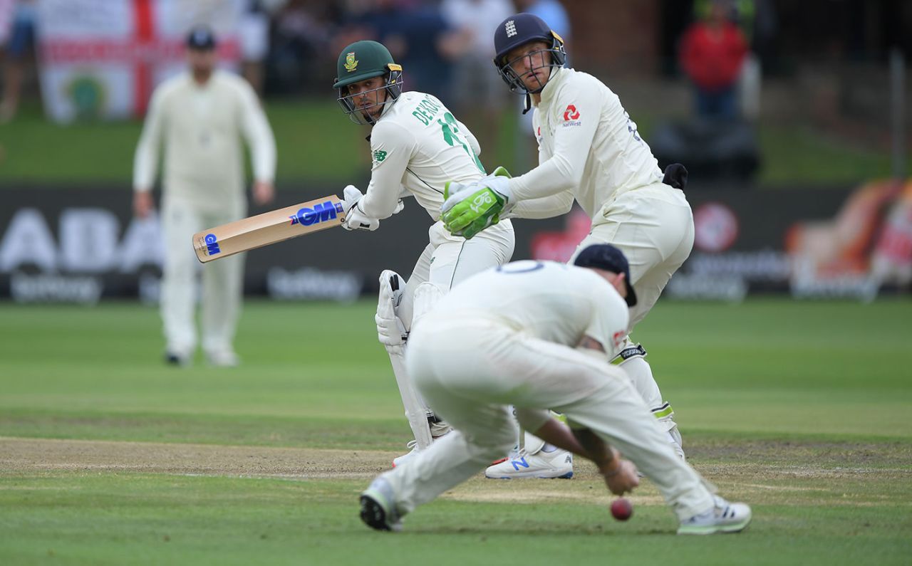 Ben Stokes drops Quinton de Kock at slip, South Africa v England, 3rd Test, Port Elizabeth, 3rd day, January 18, 2020