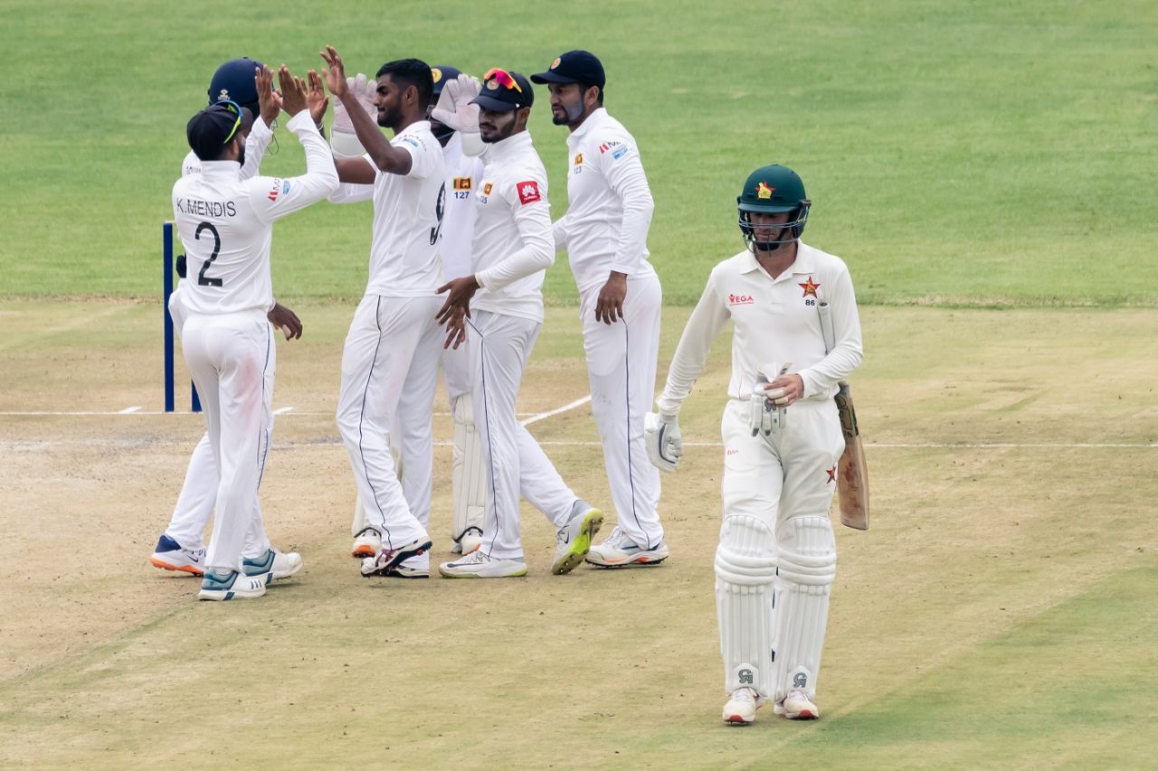 Lasith Embuldeniya picked up the wicket of Sean Williams, Zimbabwe v Sri Lanka, 1st Test, Harare, 2nd day, January 20, 2020