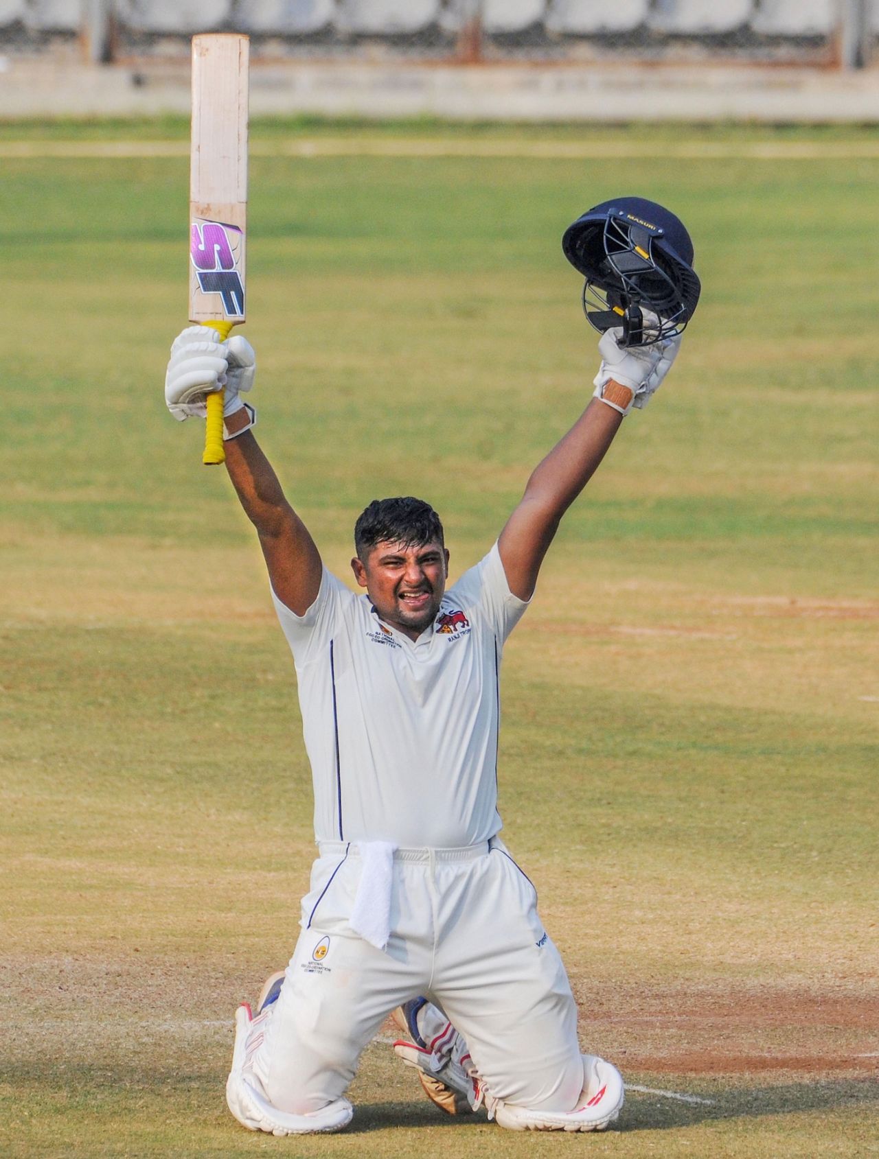 Sarfaraz Khan is ecstatic after getting to his triple , Mumbai v Uttar Pradesh, Ranji Trophy 2019-20, Mumbai, January 22, 2020