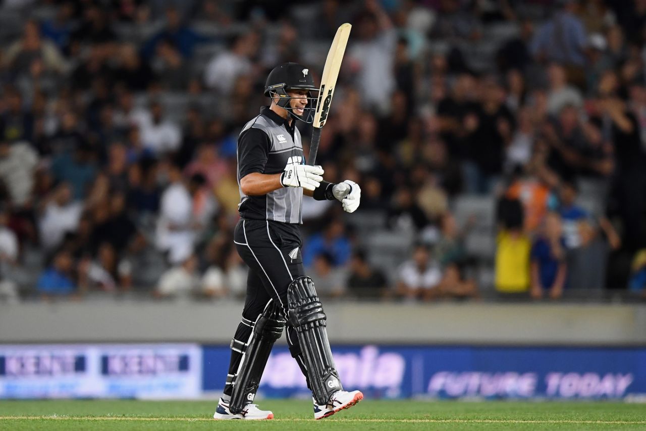 Ross Taylor brought up his first T20I fifty in six years, New Zealand v India, 1st T20I, Auckland, January 24, 2020
