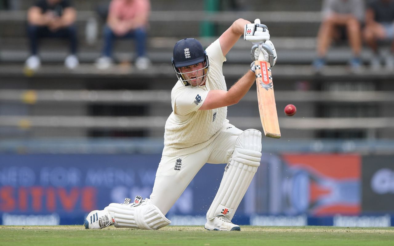 Dom Sibley drives through the covers, South Africa v England, 4th Test, Day 1, Johannesburg, January 24, 2020