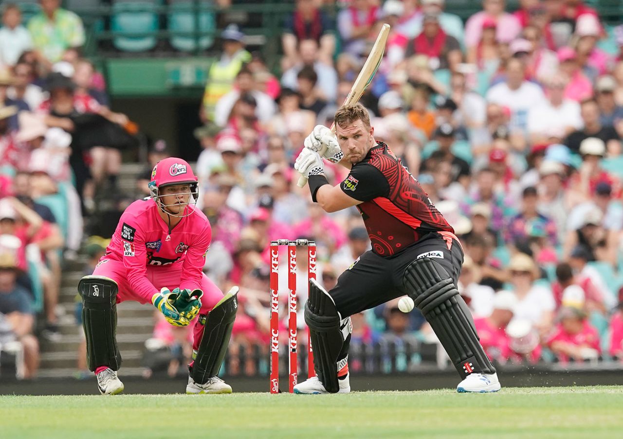 Aaron Finch briefly opted for no headware , Sydney Sixers v Melbourne Renegades, Big Bash, SCG, January 25, 2020