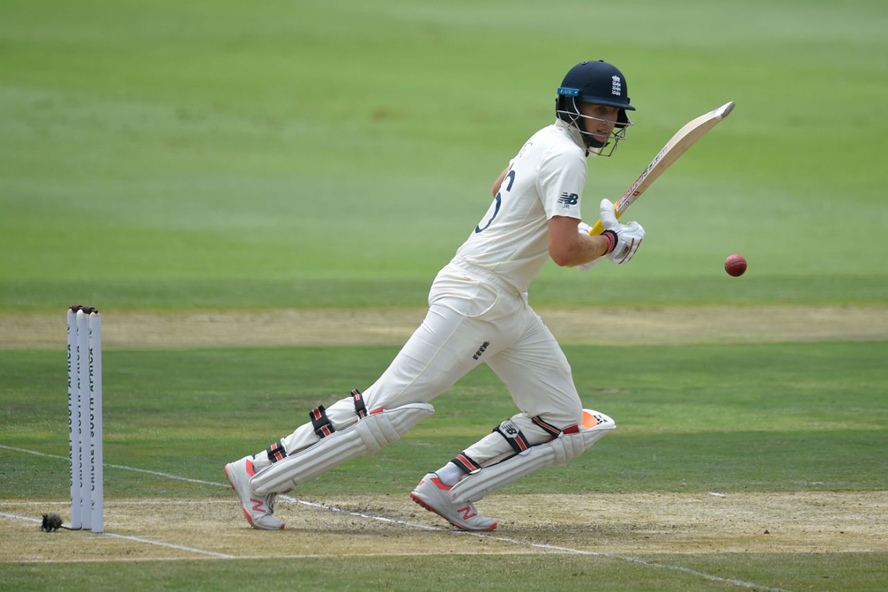 Joe Root nudges one into the off side, South Africa v England, 4th Test, Day 2, Johannesburg, January 25, 2020