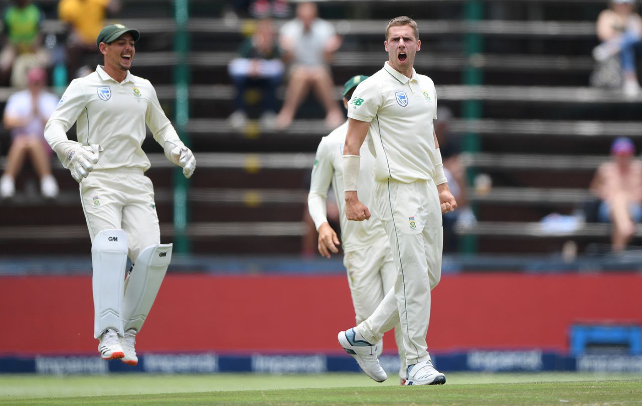 Anrich Nortje claimed his maiden five-wicket haul, South Africa v England, 4th Test, Day 2, Johannesburg, January 25, 2020