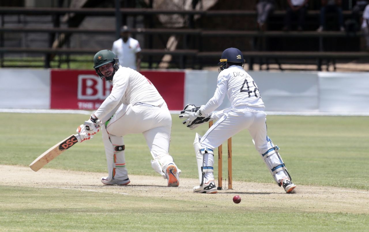 Brendan Taylor sweeps one fine, Zimbabwe v Sri Lanka, 2nd Test, Harare, 1st day, January 27, 2020