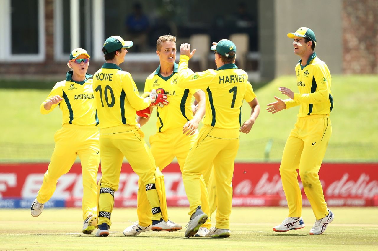 Connor Sully picked up the big wicket of Priyam Garg, Australia v India, Under-19 World Cup 2020, Super League quarter-final, Potchefstroom, January 28, 2020