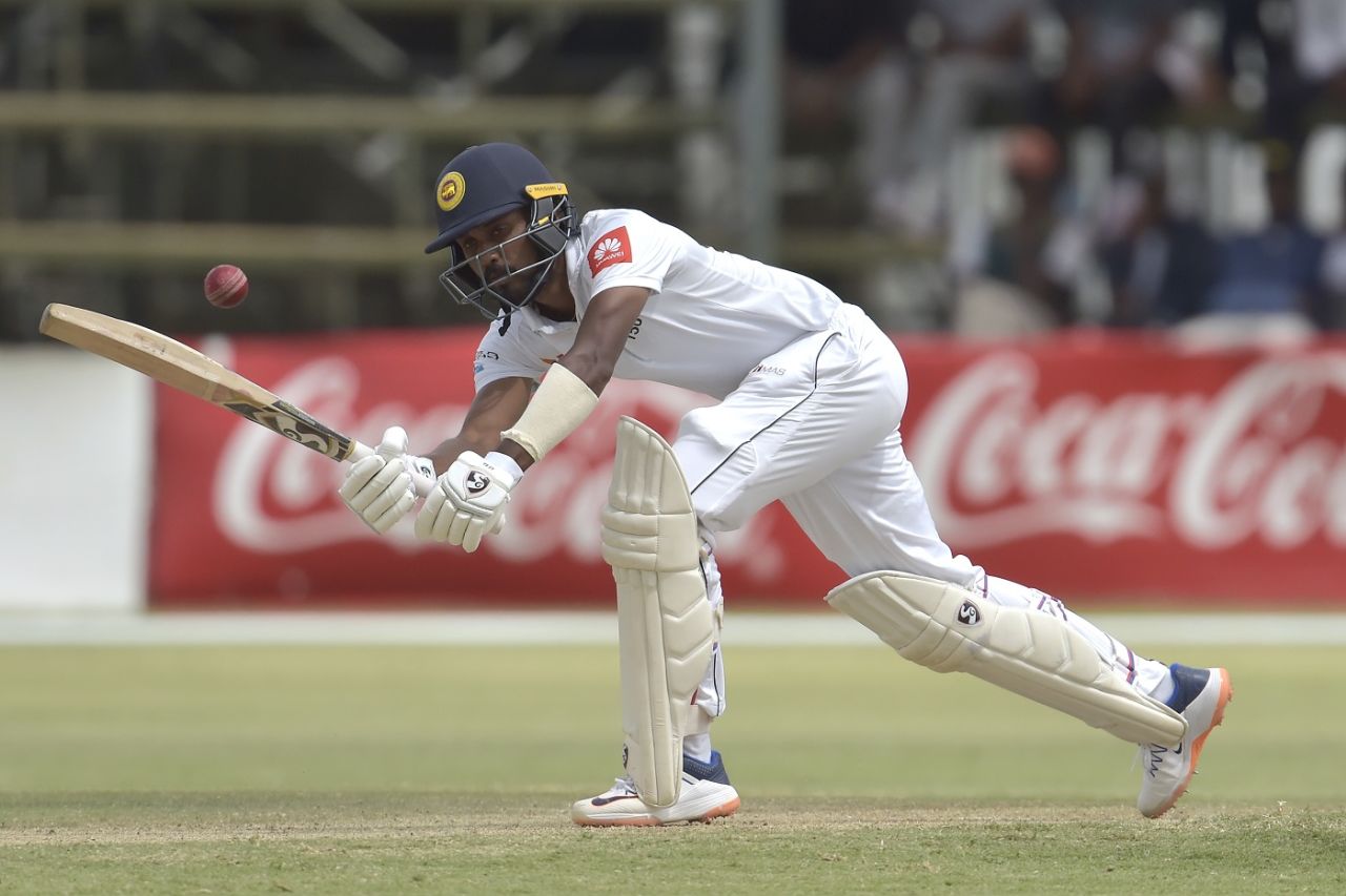 Oshada Fernando flicks on the leg side, Zimbabwe v Sri Lanka, 2nd Test, Harare, 2nd day, January 28, 2020
