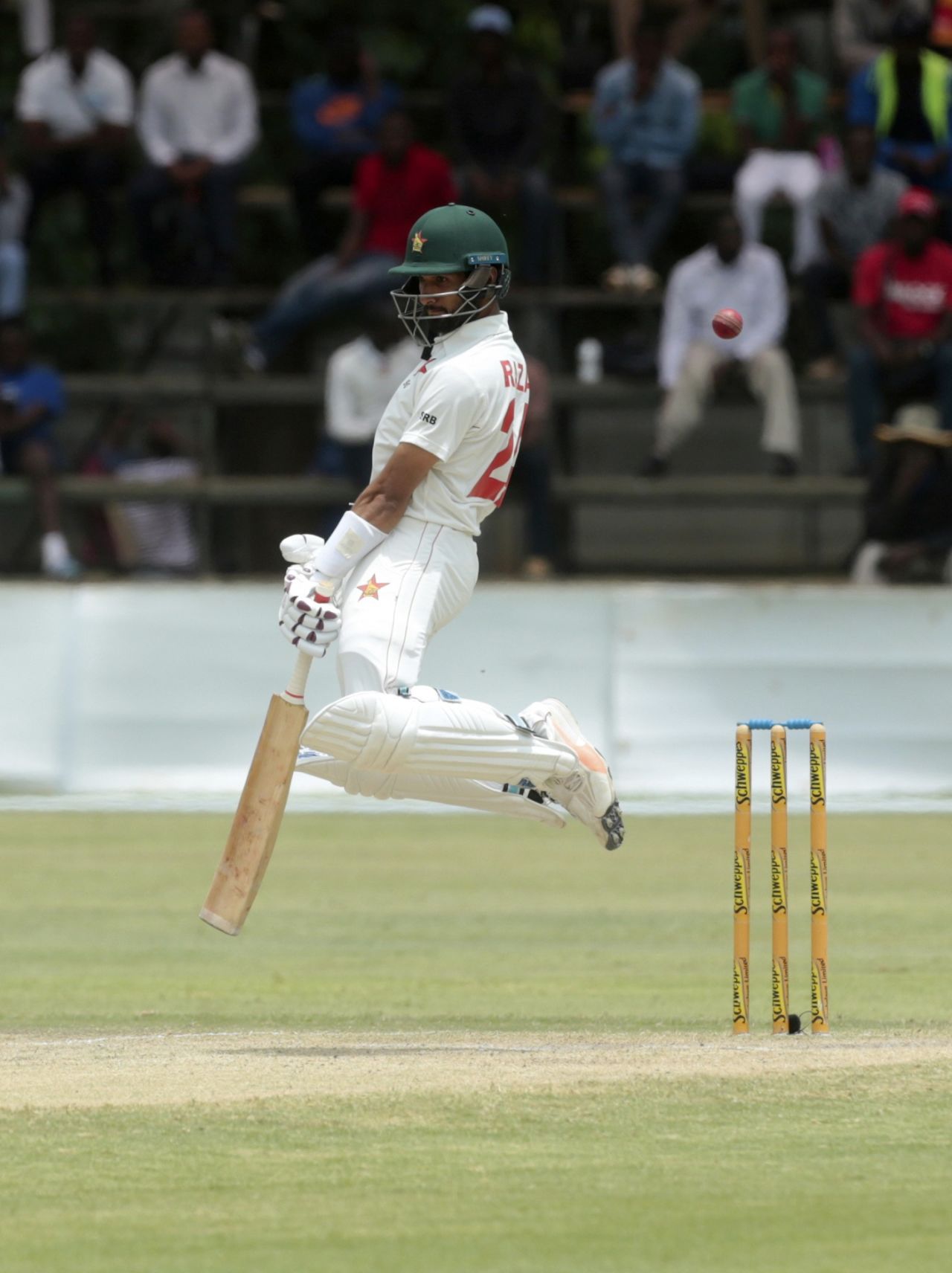 Sikandar Raza avoids a short ball, Zimbabwe v Sri Lanka, 2nd Test, Harare, 4th day, January 30, 2020
