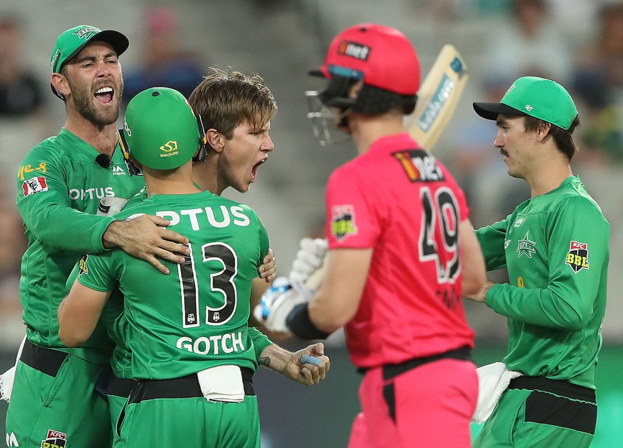 Adam Zampa was pumped after removing Steven Smith, Melbourne Stars v Sydney Sixers, Big Bash, Qualifier, MCG, January 31, 2020