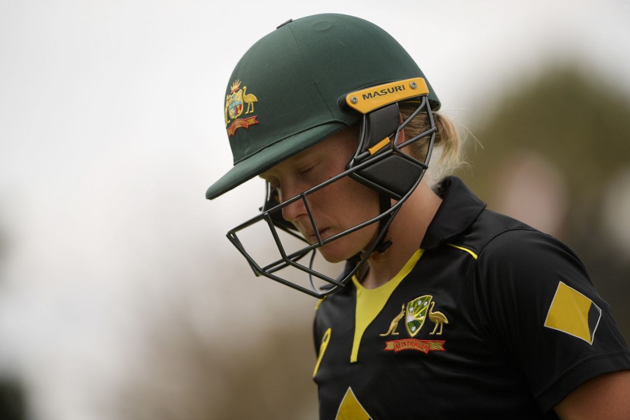 Alyssa Healy fell cheaply, Australia v India, Women's T20I tri-series, Canberra, February 2, 2020