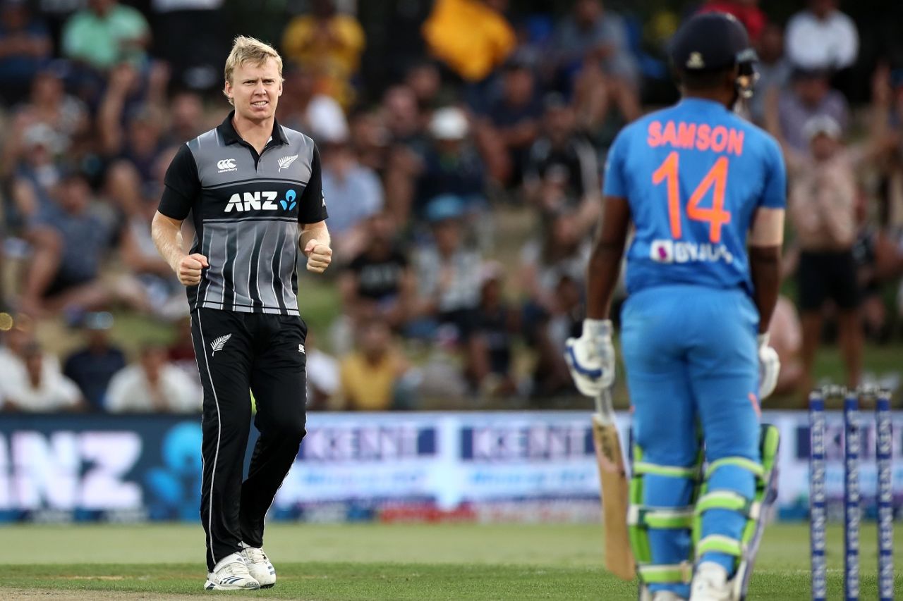 Scott Kuggeleijn picked up two wickets, New Zealand v India, 5th T20I, Mount Maunganui, February 2, 2020
