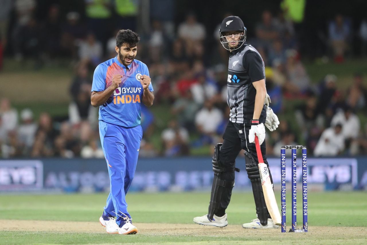 Shardul Thakur struck a couple of late blows, New Zealand v India, 5th T20I, Mount Maunganui, February 2, 2020