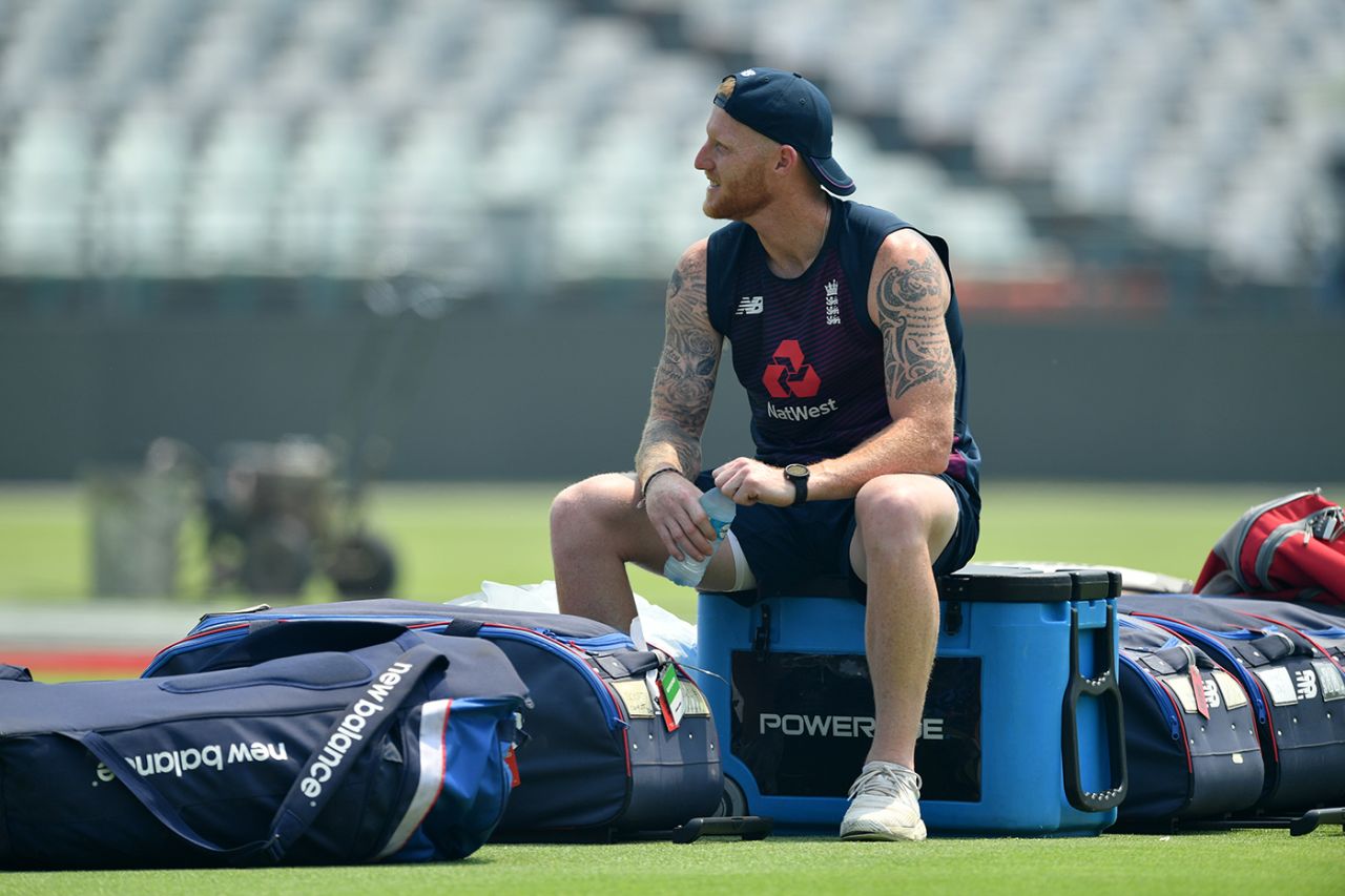 Ben Stokes looks on in training, England training, Newlands, February 3, 2020
