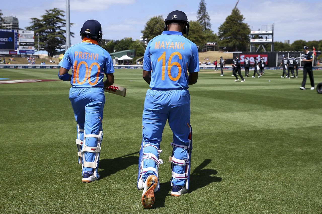 Prithvi Shaw, Mayank Agarwal walk out on double-debut, New Zealand v India, 1st ODI Hamilton,February 5, 2020