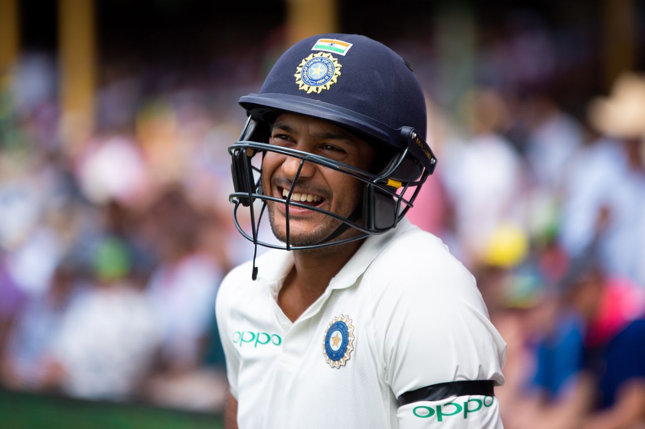 Mayank Agarwal smiles before the game, fourth Test, Australia v India, Sydney Cricket Ground, Sydney, Australia, January 03, 2019