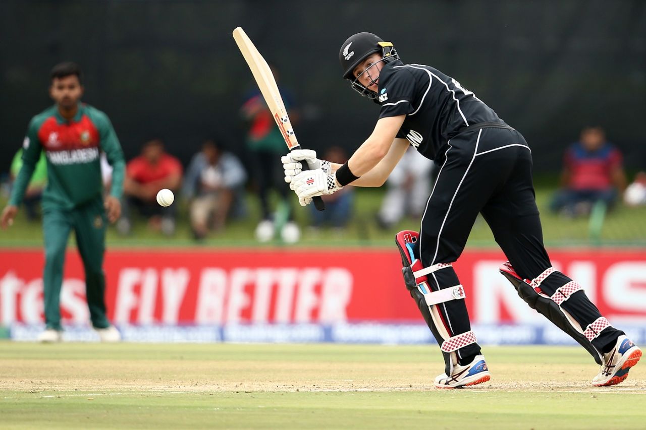 Fergus Lellman works one off his pads, Bangladesh v New Zealand, U-19 World Cup semi-final, Potchefstroom, February 6, 2020
