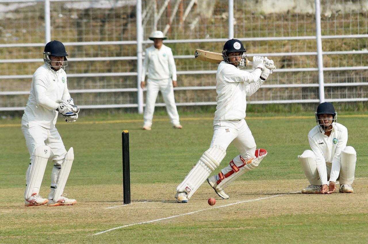 Ashutosh Aman shows his prowess with the bat, Bihar v Arunachal Pradesh, Ranji Trophy 2019-20, Patna, February 5, 2020