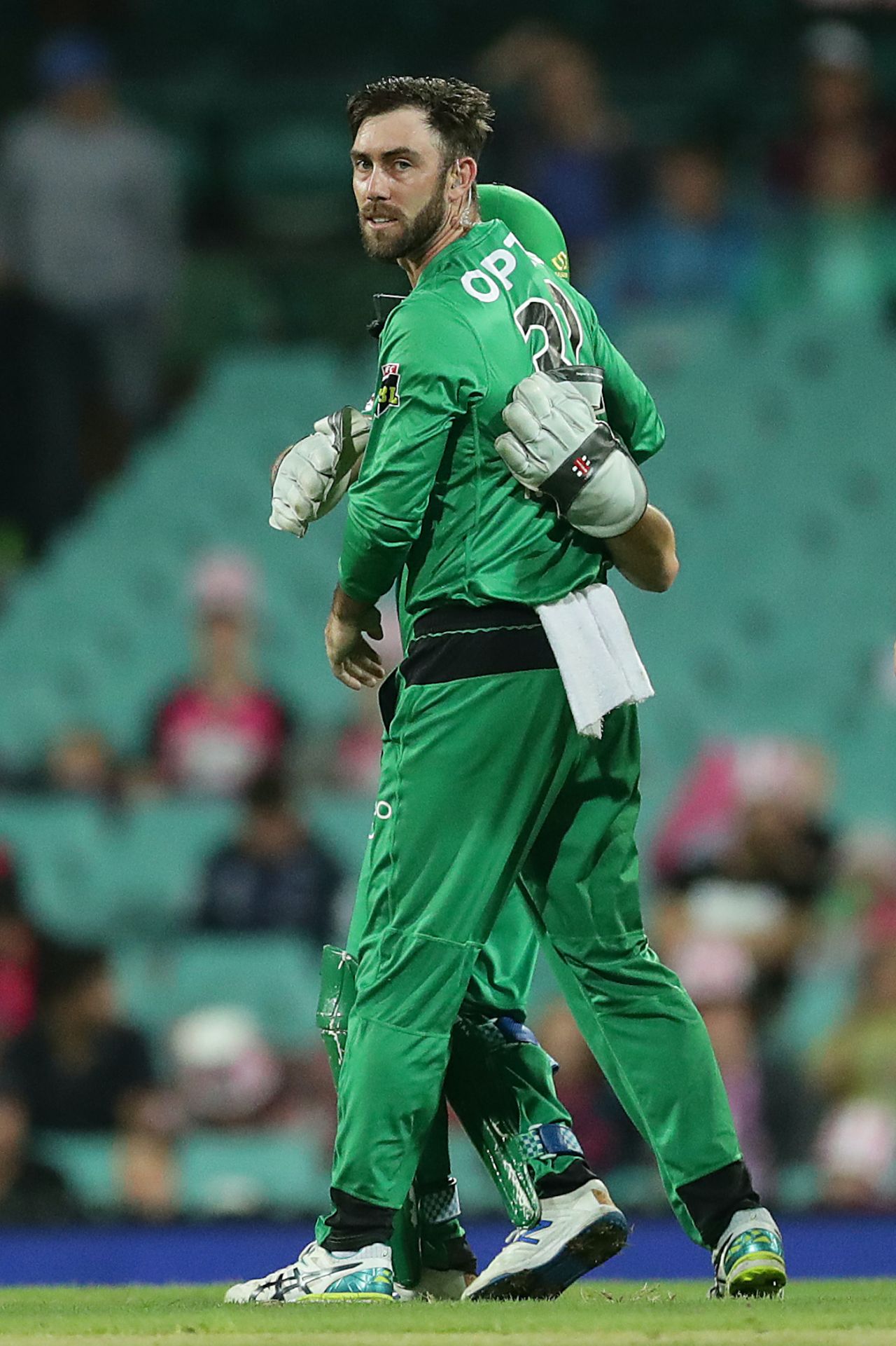 Glenn Maxwell celebrates a wicket, Sydney Sixers v Melbourne Stars, BBL 09 final, Sydney, February 8, 2020