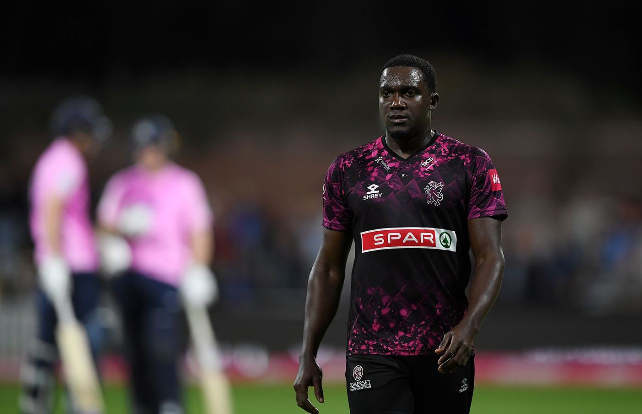 Jerome Taylor has been prolific for Somerset in the Vitality Blast, Somerset v Middlesex, Vitality Blast, Taunton, August 30, 2019
