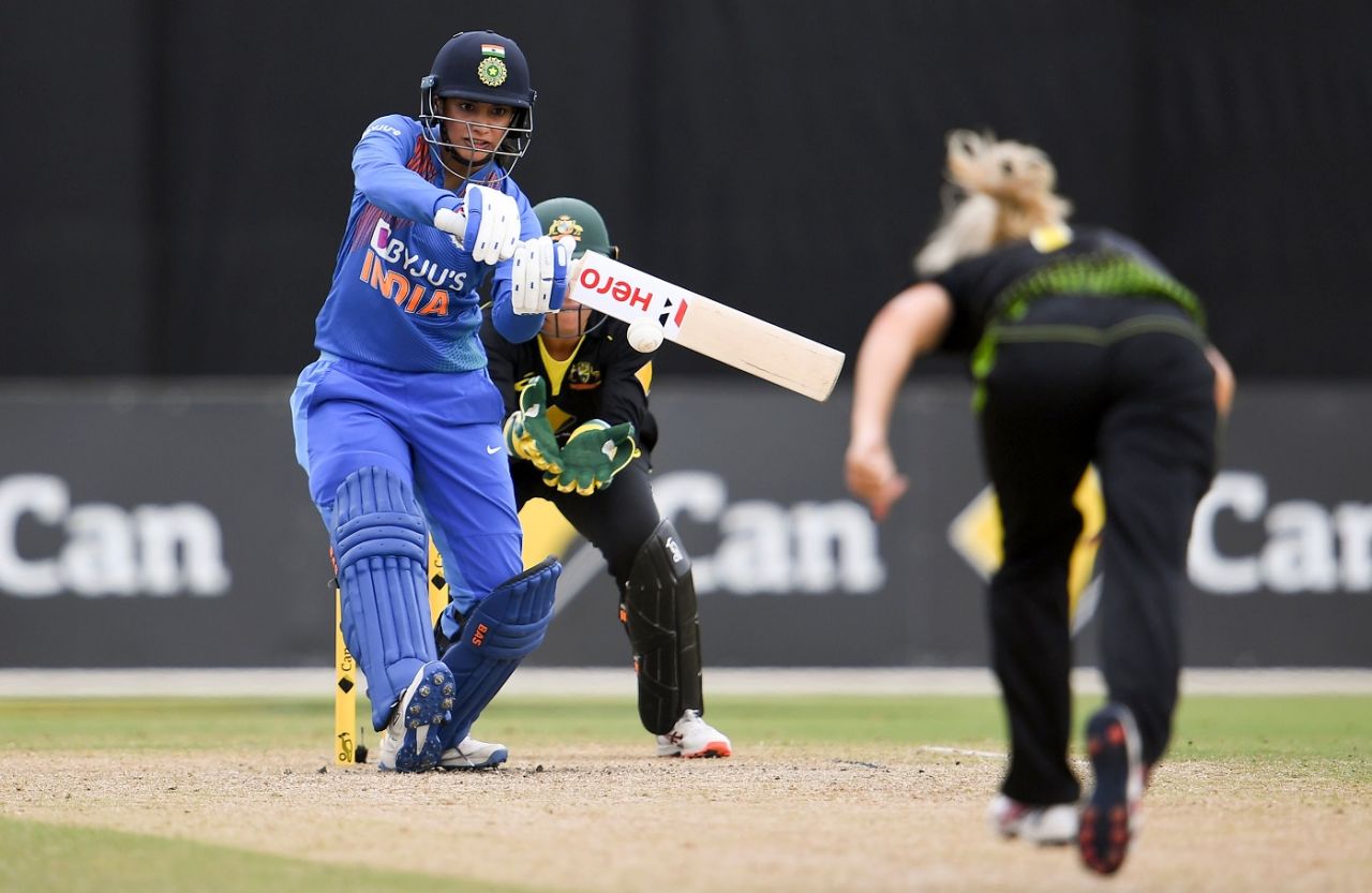 Smriti Mandhana struck a 37-ball 66, Australia v India, Australia v India, women's T20I tri-series final, Melbourne, February 12, 2020