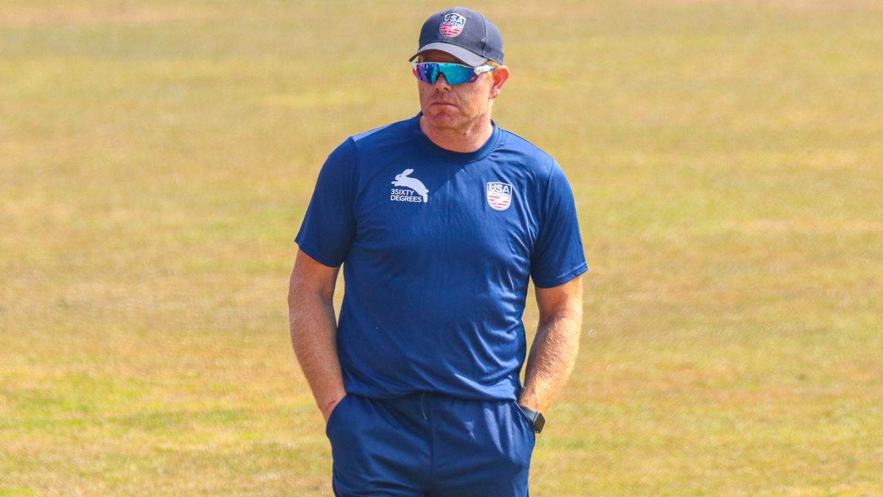 Interim coach James Pamment surveys the scene after a grim defeat, Nepal v USA, ICC Cricket World Cup League Two tri-series, Kirtipur, February 12, 2020
