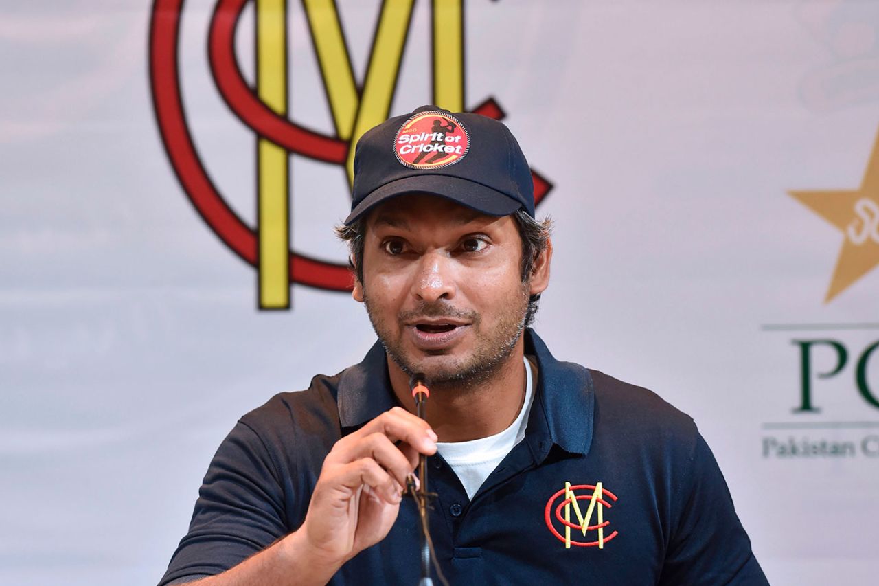 Kumar Sangakkara speaks in Lahore at the start of MCC's tour, February 13, 2020