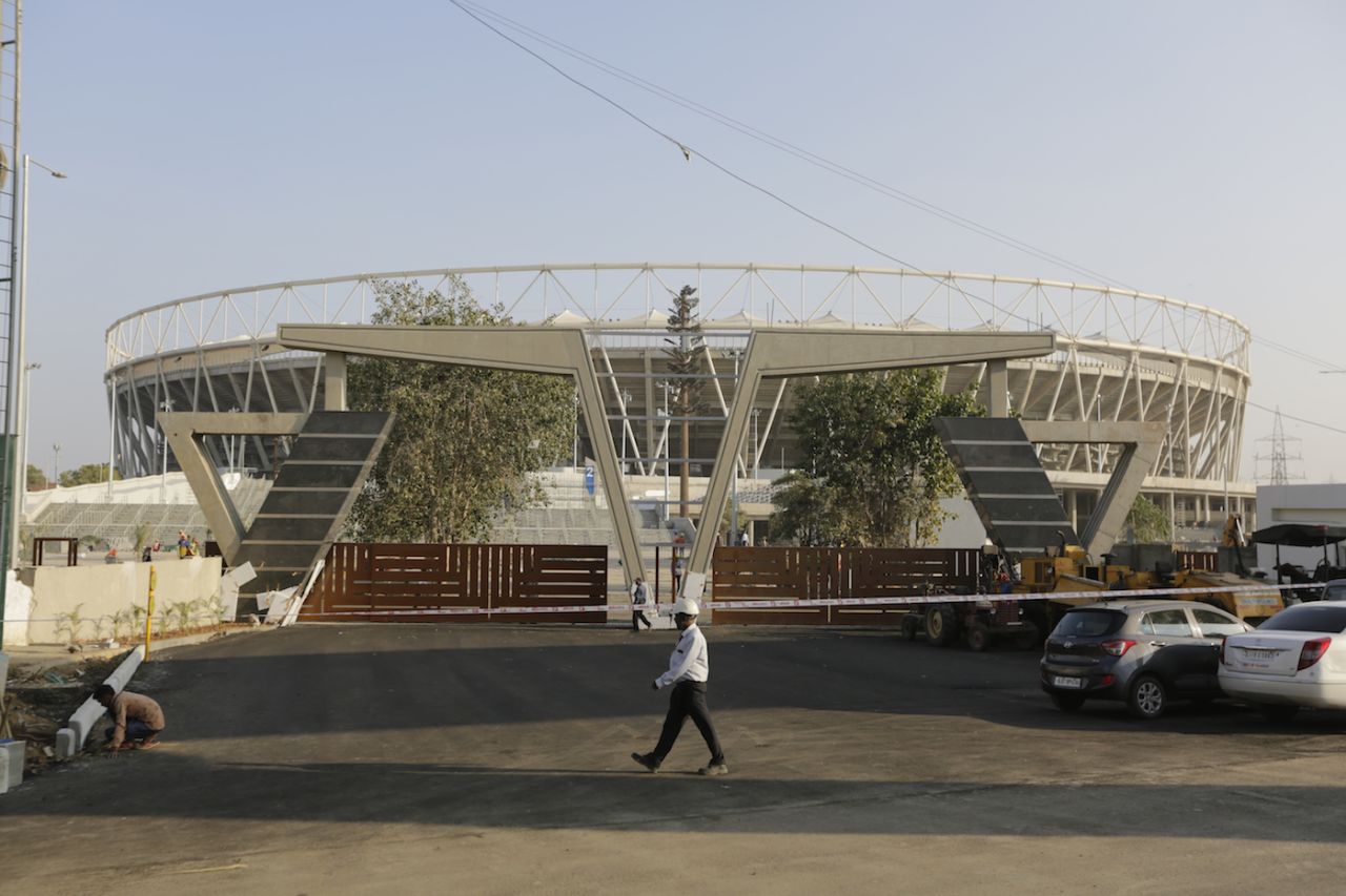 The newly-built stadium in Ahmedabad a few days before its inauguration, Ahmedabad, February 12, 2020