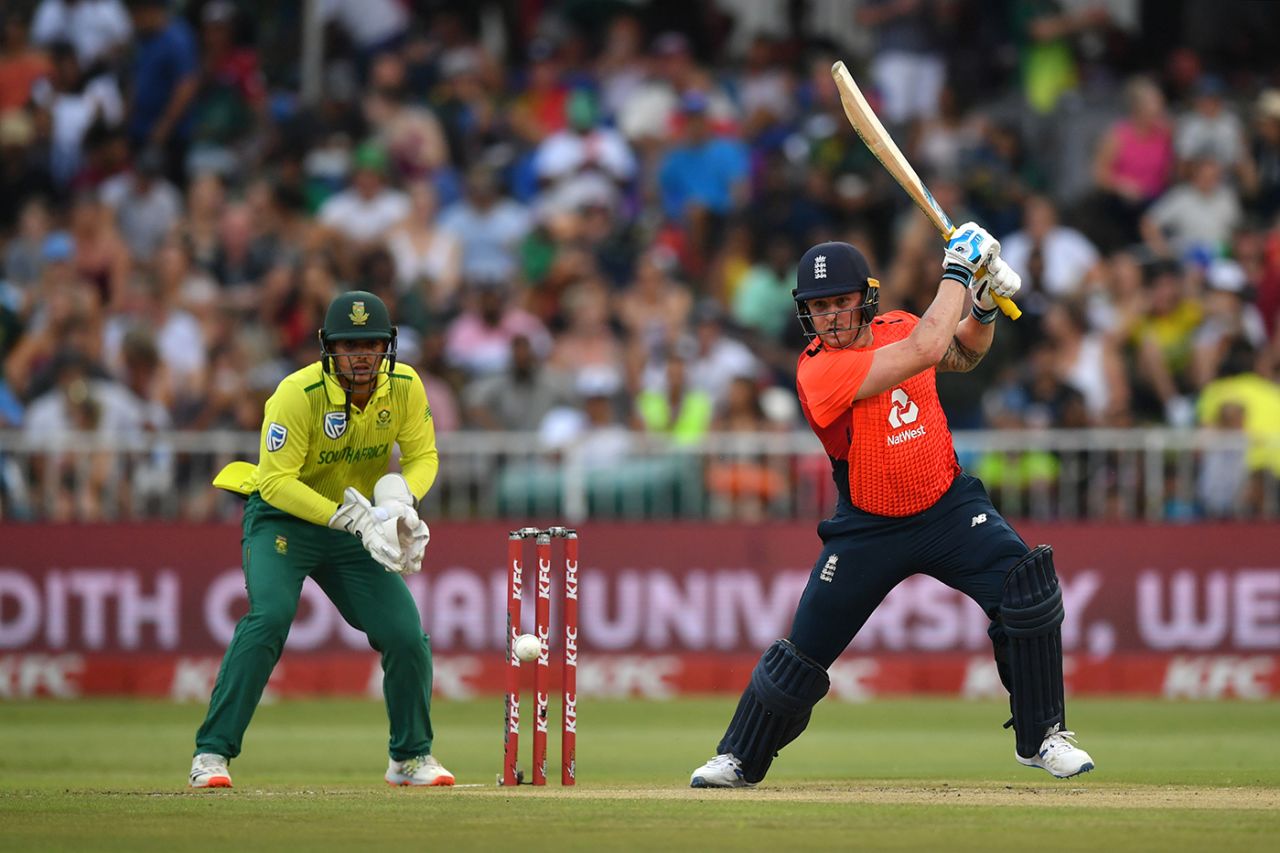 Jason Roy punches through the covers, South Africa v England, 2nd T20I, Durban, February 14, 2020