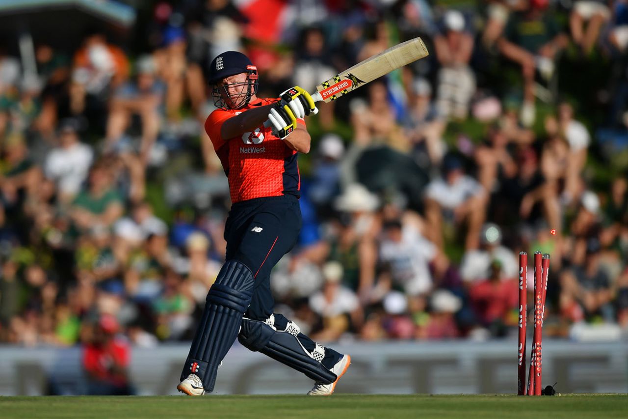 Jonny Bairstow is bowled by Andile Phehlukwayo, South Africa v England, 3rd T20I, Centurion, February 16, 2020