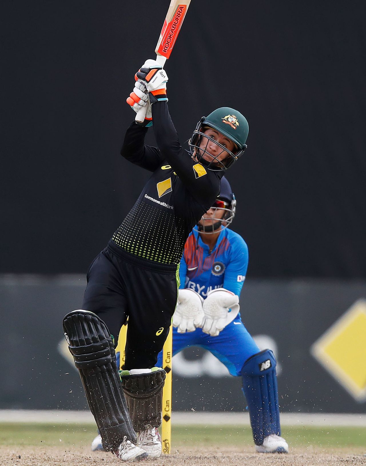 Rachael Haynes swings down the ground, Australia v India, T20I tri-series, Junction Oval, February 