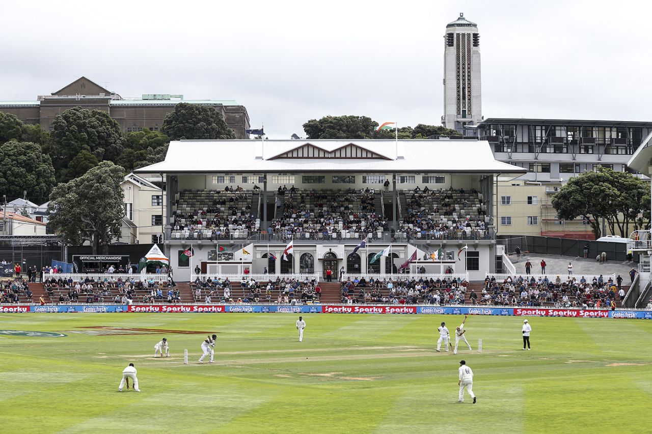 It was overcast for most of day one at the Basin Reserve, New Zealand v India, 1st Test, Wellington, 1st day, February 21, 2020