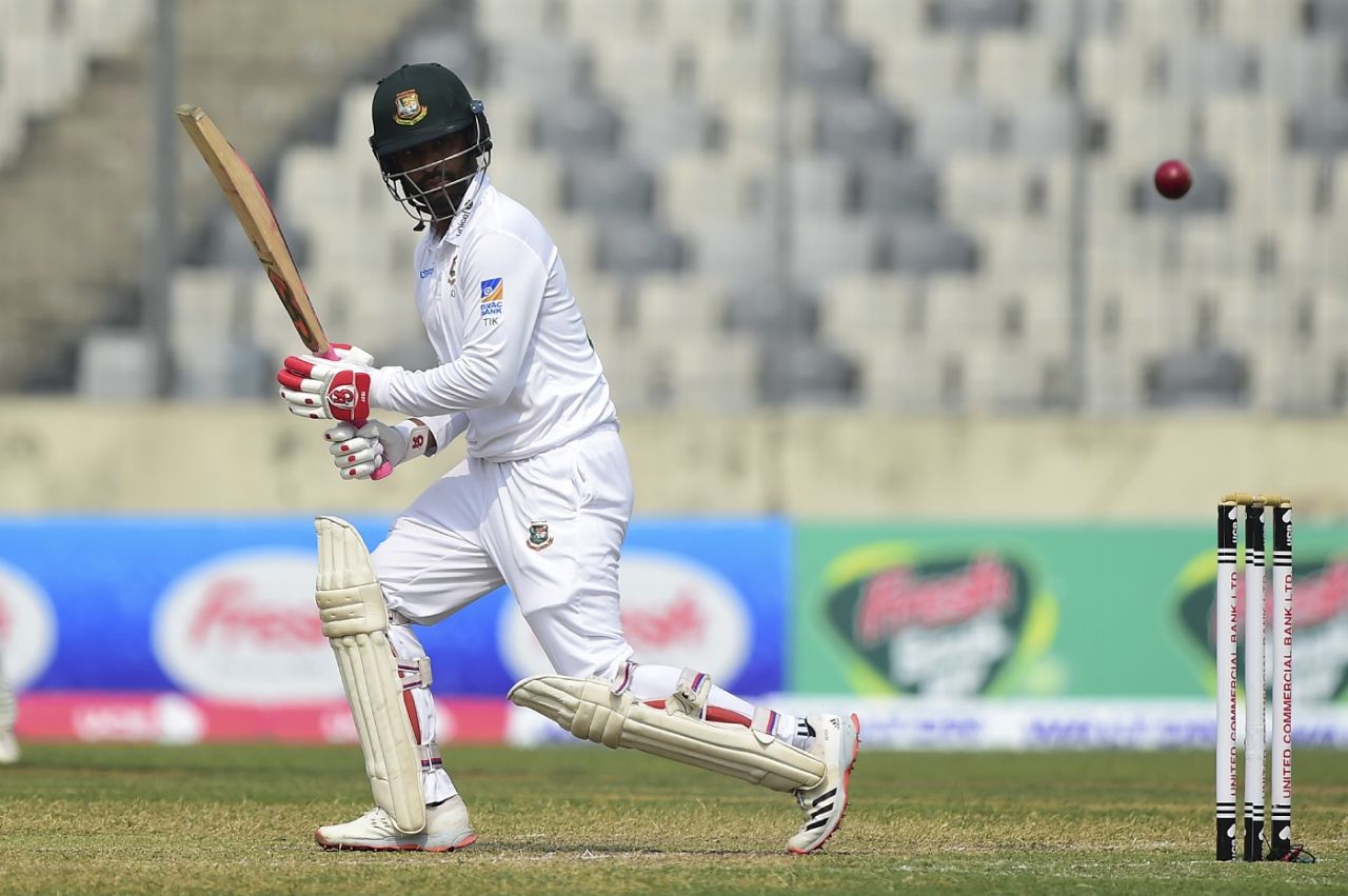 Tamim Iqbal cuts a short ball, Bangladesh v Zimbabwe, Only Test, Dhaka, 2nd day, February 23, 2020