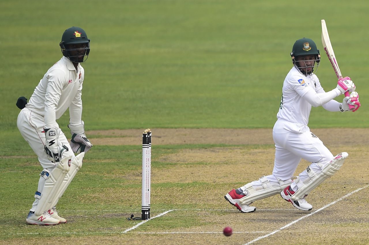 Mushfiqur Rahim eases one through point, Bangladesh v Zimbabwe, Only Test, Dhaka, 3rd day, February 24, 2020