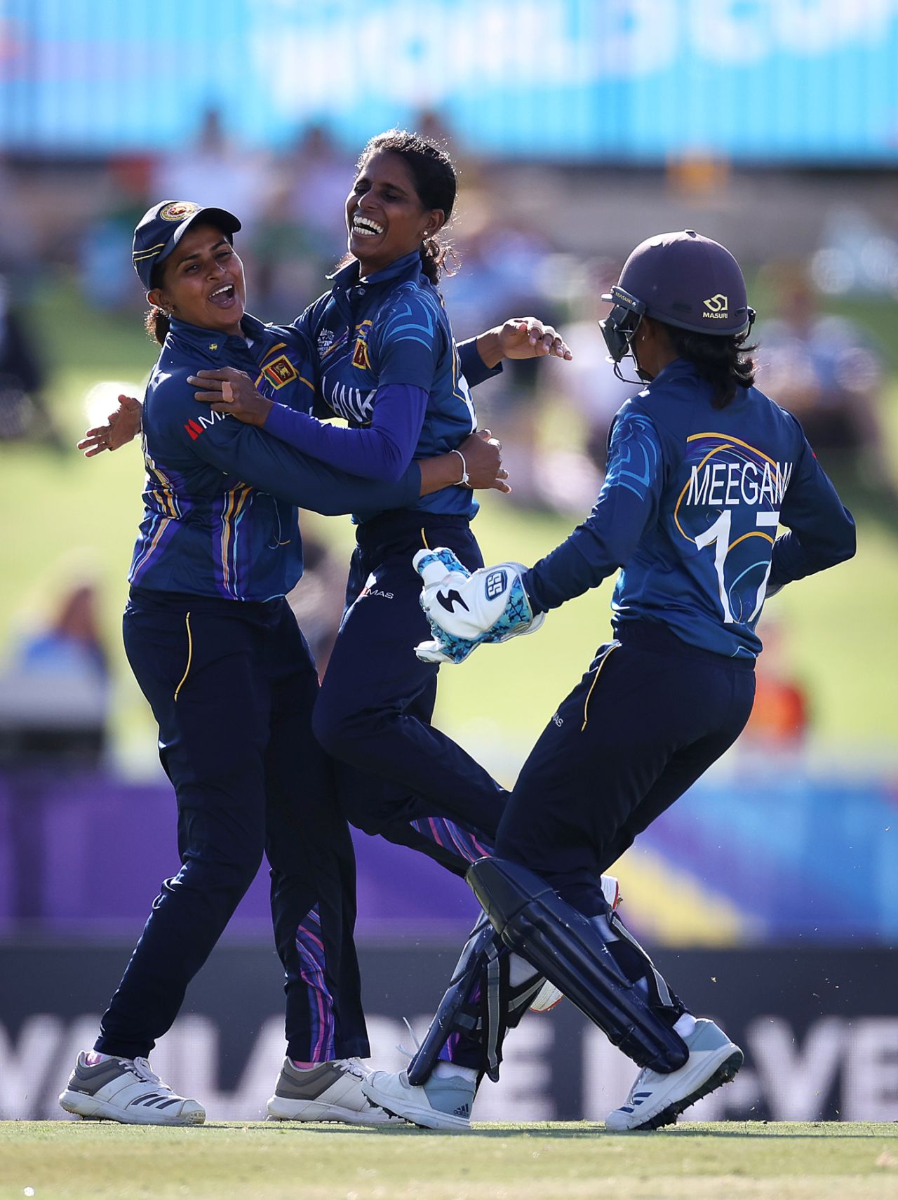 Udeshika Prabodhani celebrates after a wicket in her new-ball burst, Australia v Sri Lanka, Women's T20 World Cup, Group A, Perth, February 24, 2020