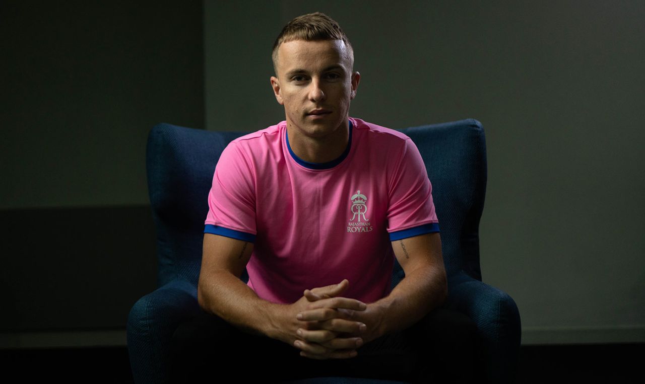 Tom Curran poses in his Rajasthan Royals colours, February 27, 2020
