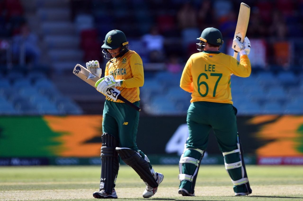 Sune Luus and Lizelle Lee struck up a partnership of 131 runs for the second wicket, Thailand v South Africa, Women's T20 World Cup, Canberra, February 28, 2020