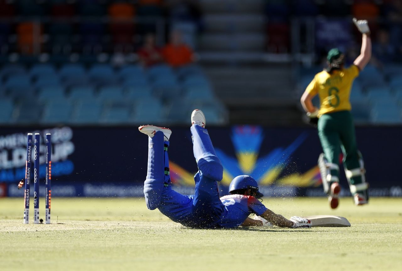 Nattakan Chantam's run-out marked the start of a Thailand batting collapse, Thailand v South Africa, Women's T20 World Cup, Canberra, February 28, 2020