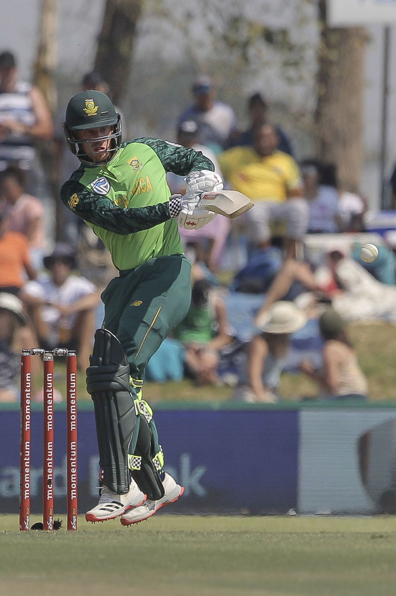 Kyle Verreynne swats into the leg side, South Africa v Australia, 1st ODI, Paarl, February 29, 2020