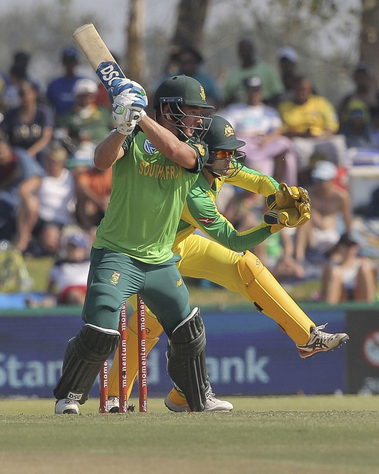 David Miller cuts during his half-century, South Africa v Australia, 1st ODI, Paarl, February 29, 2020
