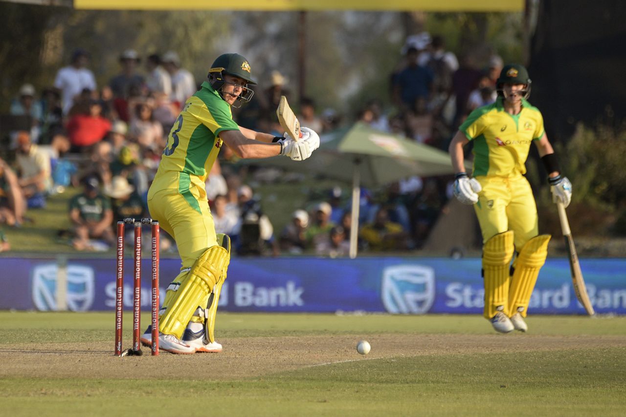 Marnus Labuschagne steers one down to third man, South Africa v Australia, 1st ODI, Paarl, February 29, 2020