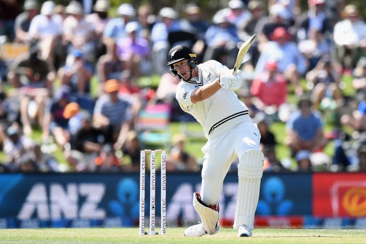 Kyle Jamieson scythes one through the covers, New Zealand v India, 2nd Test, Christchurch, 2nd day, March 1, 2020