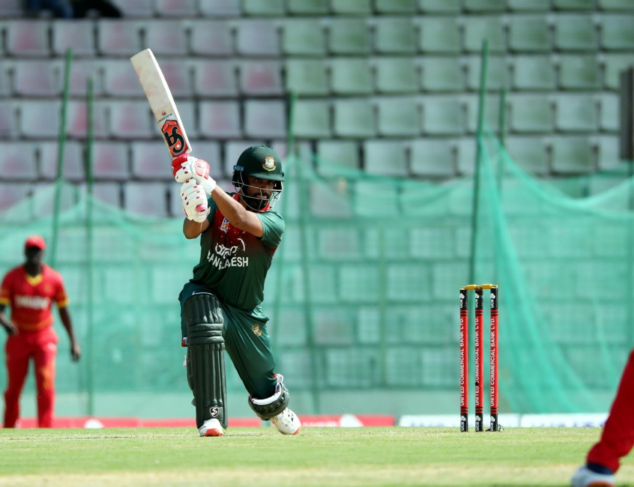 Tamim Iqbal crunches one through covers, Bangladesh v Zimbabwe, 1st ODI, Sylhet, March 1, 2020