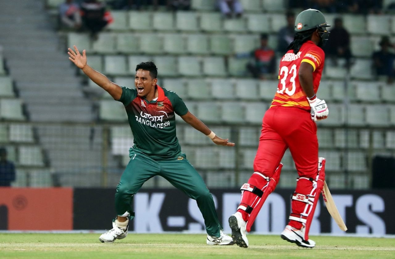 Mohammad Saifuddin appeals, Bangladesh v Zimbabwe, 1st ODI, Sylhet, March 1, 2020