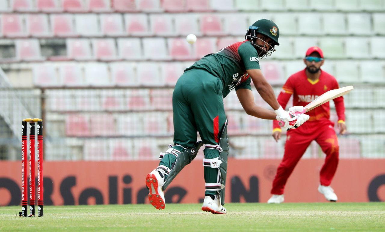 Tamim Iqbal works one down to fine leg, Bangladesh v Zimbabwe, 2nd ODI, Sylhet, March 3, 2020