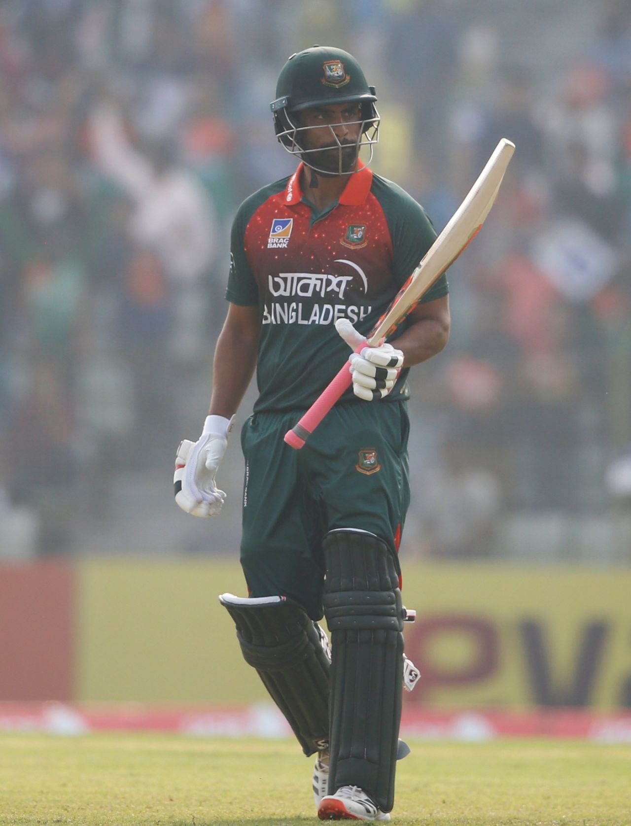 Tamim Iqbal acknowledges the crowd after his century, Bangladesh v Zimbabwe, 2nd ODI, Sylhet, March 3, 2020