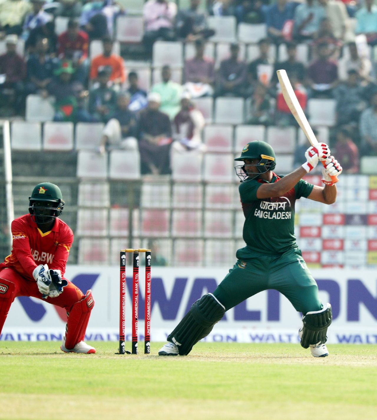 Mahmudullah cuts one away, Bangladesh v Zimbabwe, 2nd ODI, Sylhet, March 3, 2020
