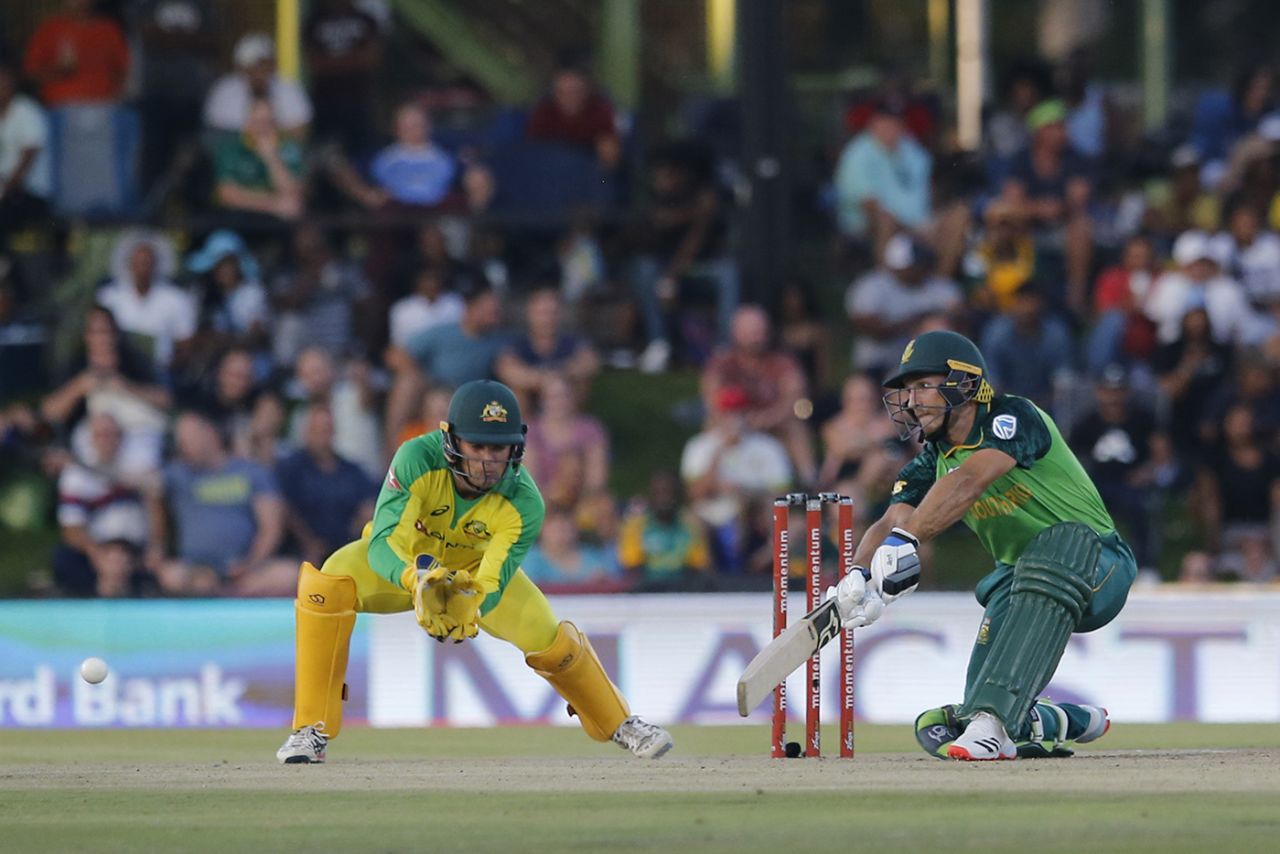 Janneman Malan squeezes one into the covers, Australia v South Africa, 2nd ODI, Bloemfontein, March 4, 2020