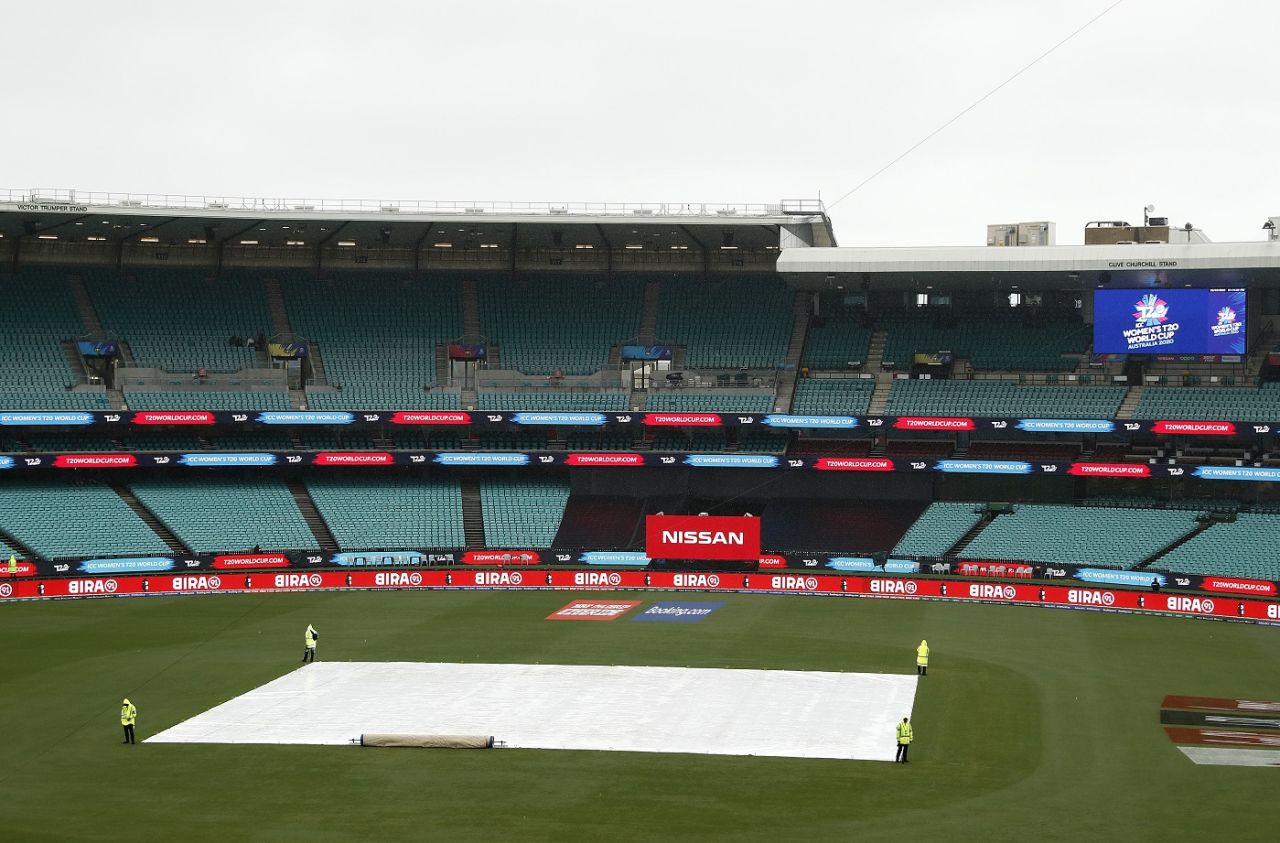 Sydney Cricket Ground was wet on semifinals day, India v England, Women's T20 World Cup, semifinal, March 5, 2020