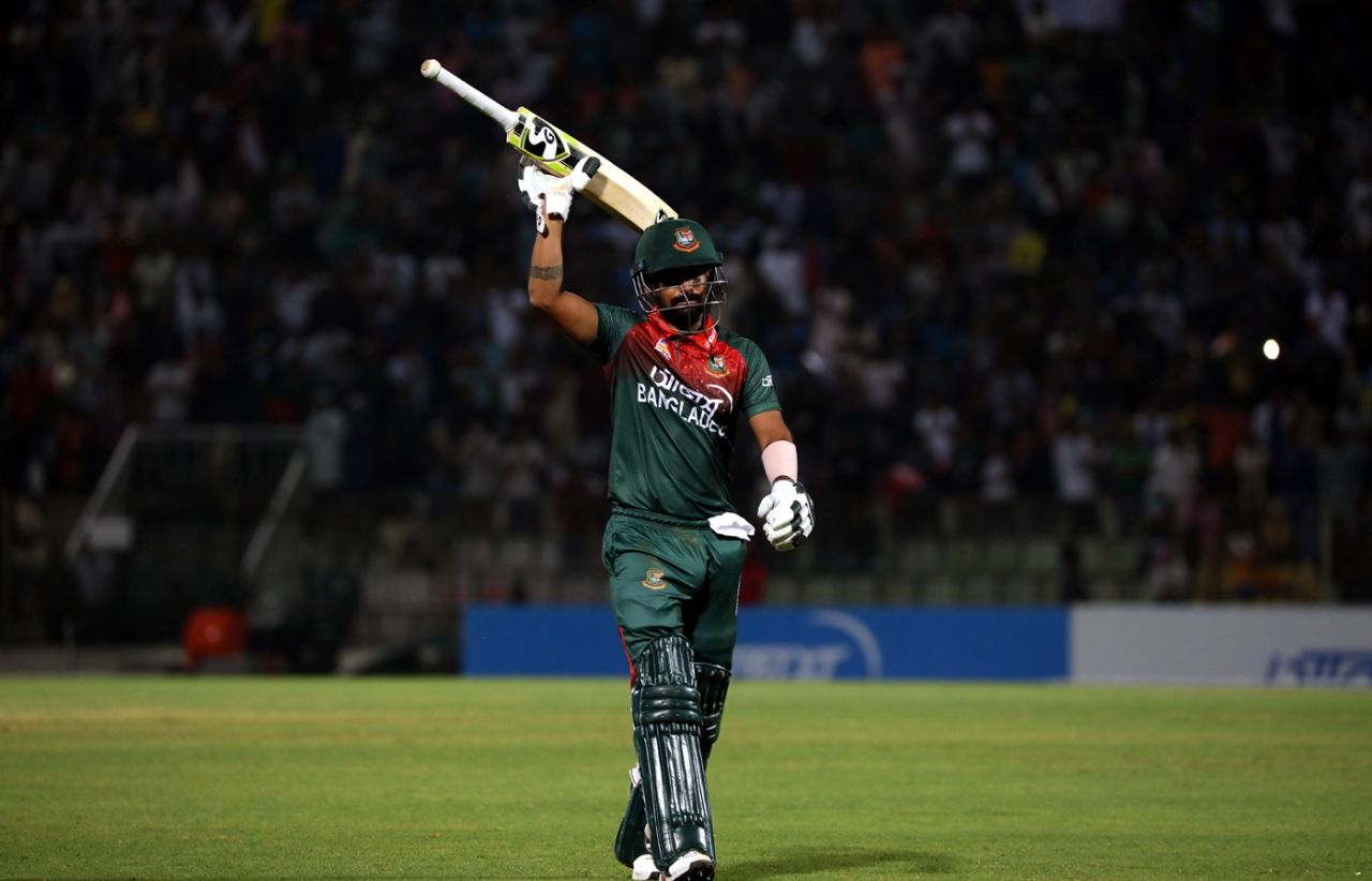Liton Das walks off after his dismissal, Bangladesh v Zimbabwe, 3rd ODI, Sylhet, March 6, 2020